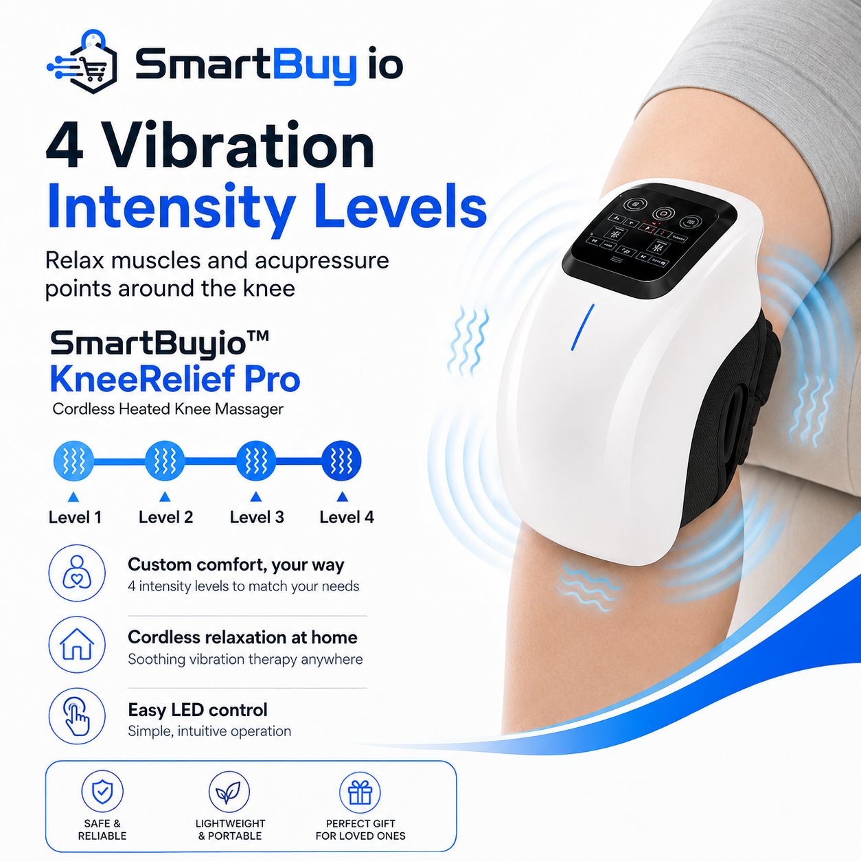 SmartBuyio™ KneeRelief Pro Cordless Heated Knee Massager