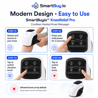 SmartBuyio™ KneeRelief Pro Cordless Heated Knee Massager