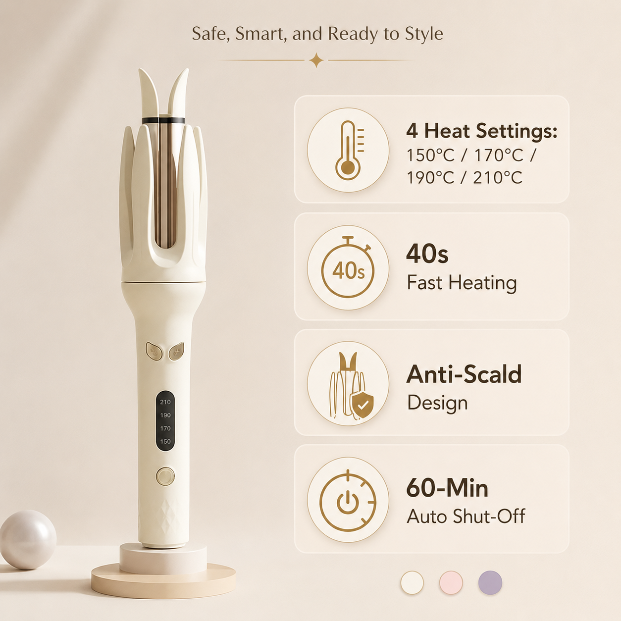 Mini Automatic Rotating Hair Curler | 28mm Ceramic Curling Wand