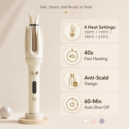 Mini Automatic Rotating Hair Curler | 28mm Ceramic Curling Wand